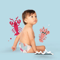 Hello Bello Premium Swim Diapers - Affordable Hypoallergenic and Eco-Friendly Disposable Swim Dipes for Babies and Kids, Size Large (Diaper Size 6) - Swimming Sloths Design, 17 Count