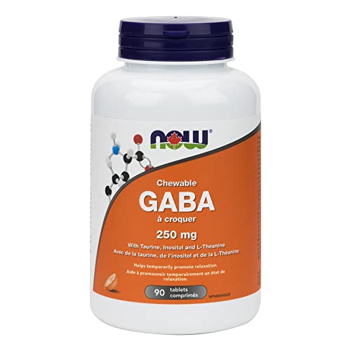 NOW Supplements GABA 250mg Chewable Tablets, 90 Count