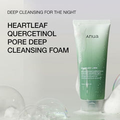 ANUA Heartleaf Quercetinol Pore Deep Cleansing Foam, Facial Cleanser, for Double Cleansing, BHA, Hyaluronic Acid, Glycerin, Face Wash, Blackhead Remover, Korean Skincare (150ml/5.07 fl.oz.)