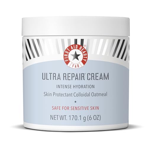 First Aid Beauty Ultra Repair Cream Intense Hydration Moisturizer for Face and Body – Rich Whipped Texture Strengthens Skin Barrier + Instantly Relieves Dry, Distressed Skin + Eczema – 6 oz