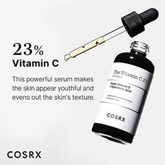 COSRX Pure Vitamin C 23% Serum with Vitamin E & Hyaluronic Acid, Brightening & Hydrating Facial Serum for Fine Lines, Uneven Skin Tone & Dull Skin, 0.7oz/20g, Korean Skincare