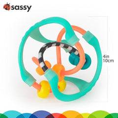 Sassy Busy Ball - Textured Developmental Sensory Toy - High Contrast, Easy to Grasp - For Ages 3 Months and Up