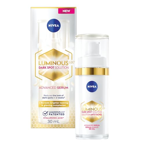 NIVEA LUMINOUS630 Dark Spot Solution Advanced Face Serum for All Skin Types, Dark Spot Serum Visibly Reduces Dark Spots in Just 2 Weeks, Hyaluronic Acid Serum, Dermatologically-Tested Skin Care, 30mL