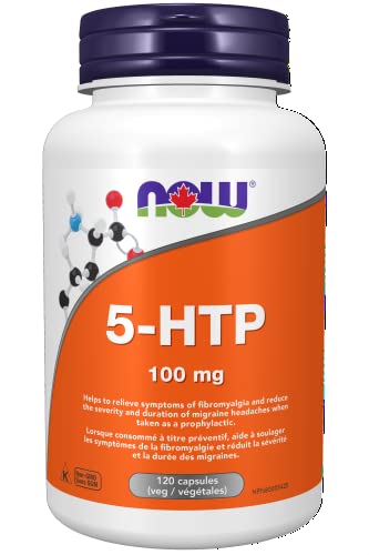 NOW Supplements 5-HTP (5-Hydroxytryptophan) 100mg Capsules, 120 Count