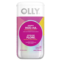 OLLY Supplement Capsules gluten free multi-strain female-focused probiotic supplement Happy HOO-HA supports vaginal health 25 capsules