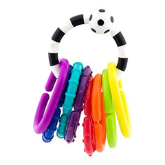 Sassy Ring O’ Links | Textured Developmental Sensory Toy | High Contrast Multicolored 9 Piece Set | For Ages Newborn and Up