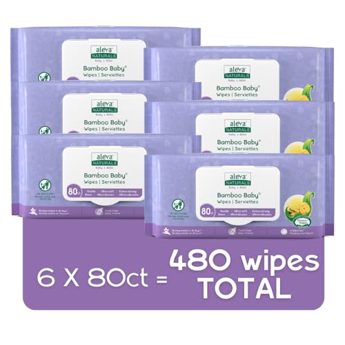 Aleva Naturals Bamboo Baby Wipes, 480 Count