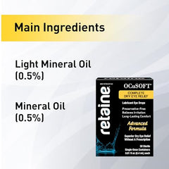 OCuSOFT Retaine MGD Ophthalmic Emulsion - Complete Dry Eye Relief - Soothes Red & Irritated Eyes - 30 Count Preservative-Free Single-Use Containers - 0.01 Fl Oz