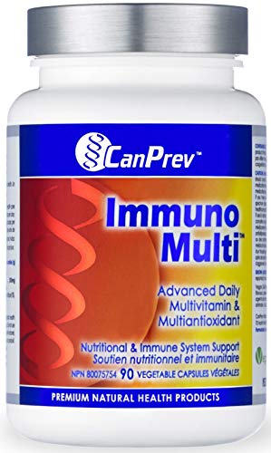 CanPrev Immuno Multi | 90 v-caps | N-Acetyl-Cysteine + Resveratrol | 21 Essential Vitamins and Minerals along with 10 Powerful Antioxidants l Advanced Daily Multivitamin