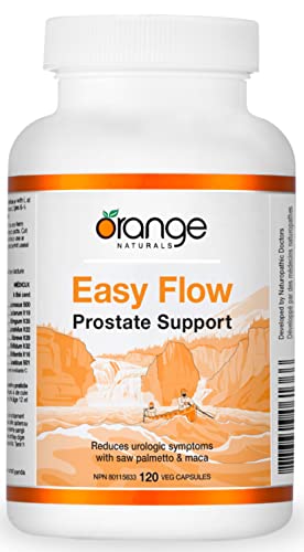 Orange Naturals - Easy Flow Prostate Support with Saw Palmetto & Maca, 120 Caps - Prostate Bladder Supplement - Prostate Complete Supplements for Men and Women - Prostate Health Inflammation Relief