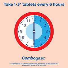 Combogesic - Double Action Acetaminophen + Ibuprofen Tablets for Acute Pain and Fever Relief - Headache and Acute Migraine Relief, Menstrual Pain Relief, Muscle Aches, Dental Pain Relief - 30 Tablets