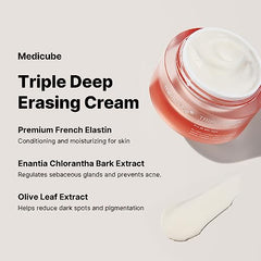 Medicube Triple Collagen Cream - Hydrating & Firming Moisturizer with Hyaluronic Acid, Premium Elastin, Shea Butter - Reduces Wrinkles & Boosts Elasticity - Korean Skin Care, 1.69 oz