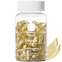 Ritual Prenatal Vitamins: Folate & Choline for Neural Tube Support, Omega-3 DHA for Fetal Brain Development, Iron, Calcium-Helper D3 & K2, Non-GMO, Citrus Essenced, 30 Day Supply, 60 Vegan Capsules