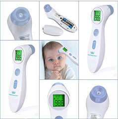 Wellworks Non-Contact Infrared Thermometer - Baby Thermometer for Forehead and Object Use - High Accuracy, Rapid Reading, with Memory Recall and Fever Alarm - Suitable for Ages Newborn and Up