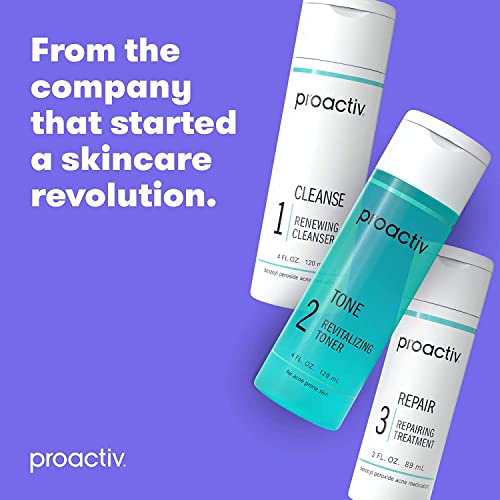 Proactiv Acne Cleanser - Benzoyl Peroxide Face Wash and Acne Treatment - Daily Facial Cleanser and Hyularonic Acid Moisturizer with Exfoliating Beads - 90 Day Supply, 6 Oz