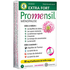 Promensil Extra Strength | Menopause Supplement with Red Clover | Severe Symptom Relief & Natural Multi-Symptom Support | Reduces Hot Flashes, Night Sweats | Improves Bones & Heart Health | 1 Month Supply | 80mg, 30 Tablets