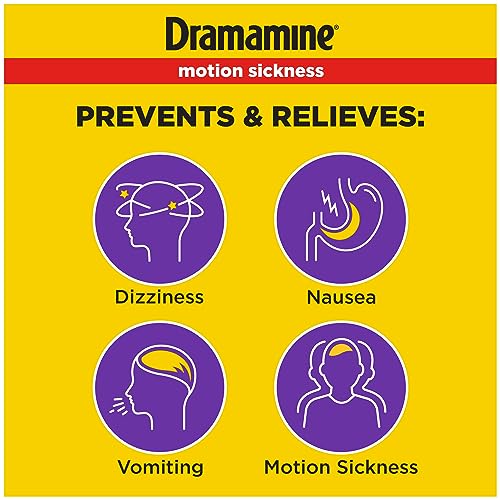 Dramamine Motion Sickness Relief Less Drowsey Formula, 8 Count