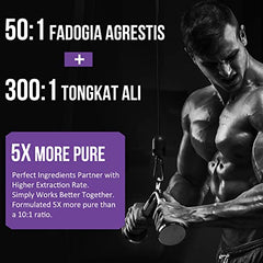 2400mg Fadogia Agrestis Tongkat Ali Supplement - Fadogia Agrestis 1400mg & Tongkat Ali 1000mg Ultra Blend, Maximum Strength, Muscle Mass & Athletic Performance, 60 Softgels