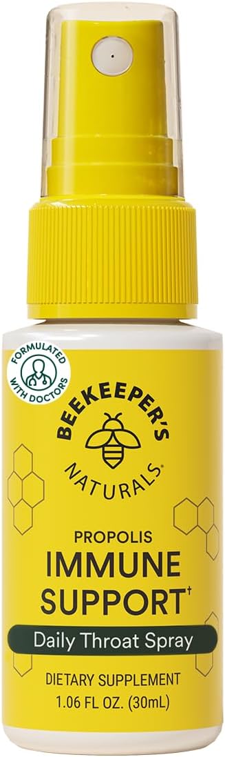 BEEKEEPER'S NATURALS Propolis Throat Spray - 85mg Bee Propolis Extract - Natural Immune Support, Sore Throat Relief & Antioxodant Support - Antioxidants, Keto, Paleo, Gluten-Free (1.06 oz)