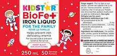 KidStar Nutrients BioFe+ Iron Liquid for the Family, Sweet Blast, 250mL, No Sugar Added