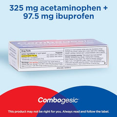 Combogesic - Double Action Acetaminophen + Ibuprofen Tablets for Acute Pain and Fever Relief - Headache and Acute Migraine Relief, Menstrual Pain Relief, Muscle Aches, Dental Pain Relief - 30 Tablets