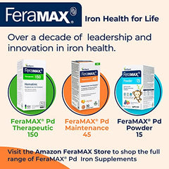 FeraMAX Pd Maintenance 45 Iron Supplement - Great Tasting Orange Flavor Iron Supplement for Prevention of Iron Deficiency - 45mg of Elemental Iron per Chewable Tablet