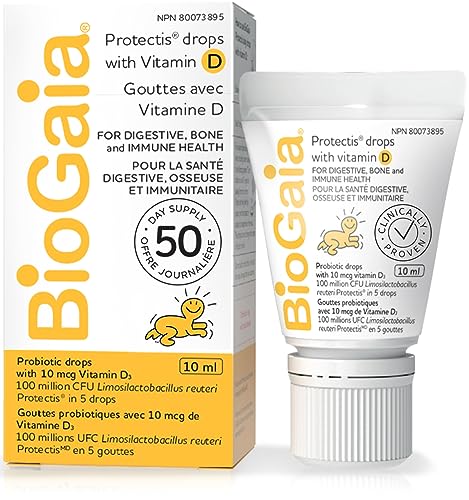 BioGaia Probiotic Drops with 400IU of Vit.D | 10mL BioGaia Immune & Gut Health | 50 Day Supply | Promotes The Development of Healthy Immune & Digestive Systems in Infants, Babies & Toddlers