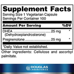 Douglas Laboratories DHEA Plus | 25 mg DHEA Plus Pregnenolone to Support Immune Health, Brain, Bones, Energy Metabolism, and Blood Lipid Metabolism* | 100 Capsules