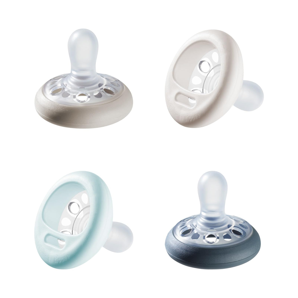 Tommee Tippee Breast-Like Pacifier, 0-6 Months, Skin-Like Texture, Symmetrical Design, BPA-Free Binky, Includes Sterilizer Box, Pack of 4