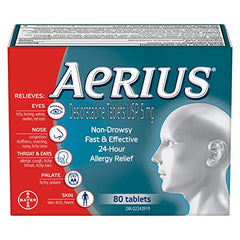 Aerius Allergy Medicine, Fast Relief, 24-Hour, non-drowsy, 15 Symptoms