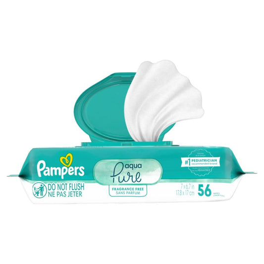 Pampers Aqua Pure Sensitive Baby Wipes 1X Pop-Top 56 Count