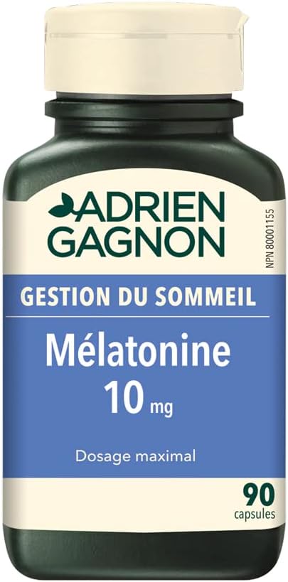 Adrien Gagnon - Melatonin 10 mg, Extra-Strength for Faster and Deeper Sleep, 90 Quick-Dissolve Capsules