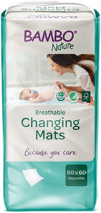 Bambo Nature Breathable Changing Mats - 24"x24" 10ct