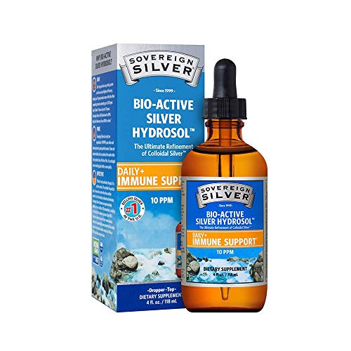 Natural Immunogenics Sovereign Bio-Active Silver Hydrosol for Immune Support Dropper, 10 ppm, 4 oz(118ml)