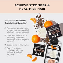 Kitsch Rice Bar Shampoo and Conditioner | Rice Shampoo Bar & Conditioner Bar for Strengthening, Cleansing & Moisturizing | Vegan Rice Water Shampoo Bar & Conditioner Soap, 2pc Set