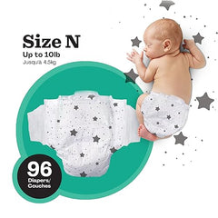 Hello Bello Disposable Diapers Size Newborn (0-10 lbs), Extra-Absorbent, Hypoallergenic, and Eco-Friendly Baby Diapers with Snug and Comfort Fit, 96 Count Club Pack (Design May Vary)