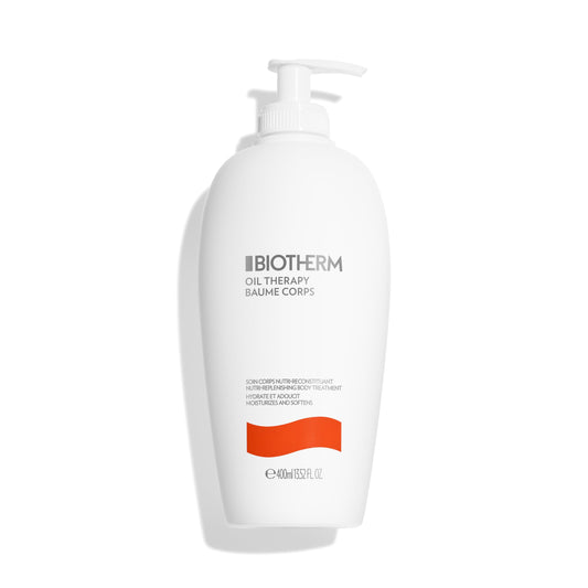 Biotherm Body Lotion, Oil Therapy Replenishing Body Lotion, 24 Hour Moisturizing Smoothing Body Treatment with Apricot Oil, 400 Ml