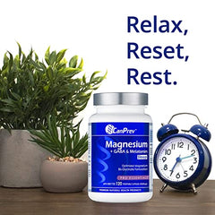 CanPrev Magnesium Bisglycinate Chelated + GABA & Melatonin | 120 Caps | Muscle Health, Bone Health and Cramp Relief