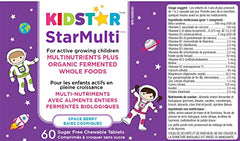 KidStar Nutrients - Star Multi Kids Multivitamin Space Berry, 60 Chewable Tablets - Teeth & Bone Health, Healthy Gum, Heart Health & Immune Support