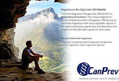 CanPrev - Pure Magnesium Bis-Glycinate 200mg (Gentle) | 240 v-caps | Elemental Chelated Complex Supplement | Magnesium bis-glycinate blend - Glycine, Magnesium Oxide, Magnesium bis-glycinate chelate | Vegan