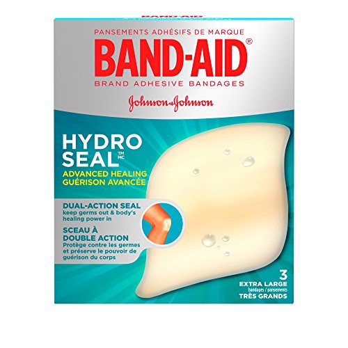 Band-Aid Hydrocolloid Bandages Extra Large, Waterproof Adhesive, Hydro Seal Bandages, 3 Bandages