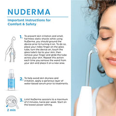 NuDerma Portable Handheld Skin Therapy Wand Machine w/Neon – Anti-Aging - Skin Tightening - Wrinkle Reducing - Dark Circles – Clarifying - Hair & Scalp Stimulator