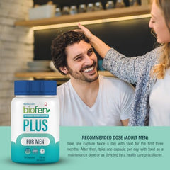 BioFen Plus for Men - with Biotin and Saw Palmetto, Biotin for Hair Growth, Hair Growth Supplement for Hair Loss, Hair Vitamins, Hair Care for Hair Regrowth for Men, 60 Caps