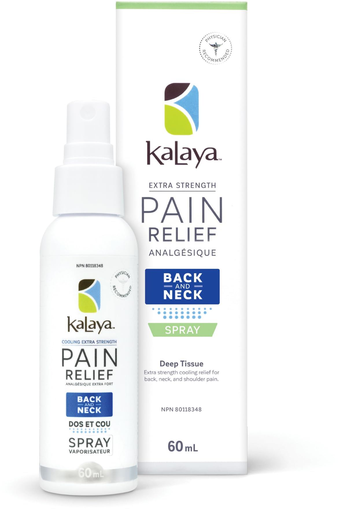 KaLaya New Cooling Pain Relief Spray for Back and Neck Muscle- Topical Analgesic with Extra Strength for Instant & Long-lasting Relief