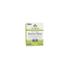 NOW Caring Tea™ Organic Senna, Herbal Laxative*, Caffeine-Free, Premium Unbleached Tea Bags with our no-staples design, 24 Count