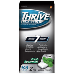 Thrive Complete Nicotine Replacement Gum, 2mg Regular Strength, Spearmint, 108 Count