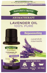 Nature's Truth Essential Oil - 100percent Pure Lavender Oil Lavandula Intermedia Pure and Plant-Based Massage Oil, Aromatherapy or For Bath/Shower 15 ml (Packaging may vary)