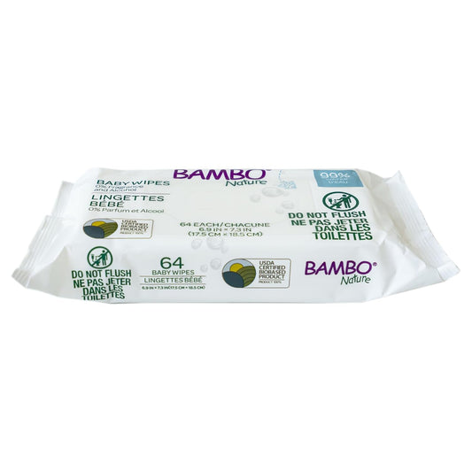 Bambo Nature Water Based Wet Wipes 64ct