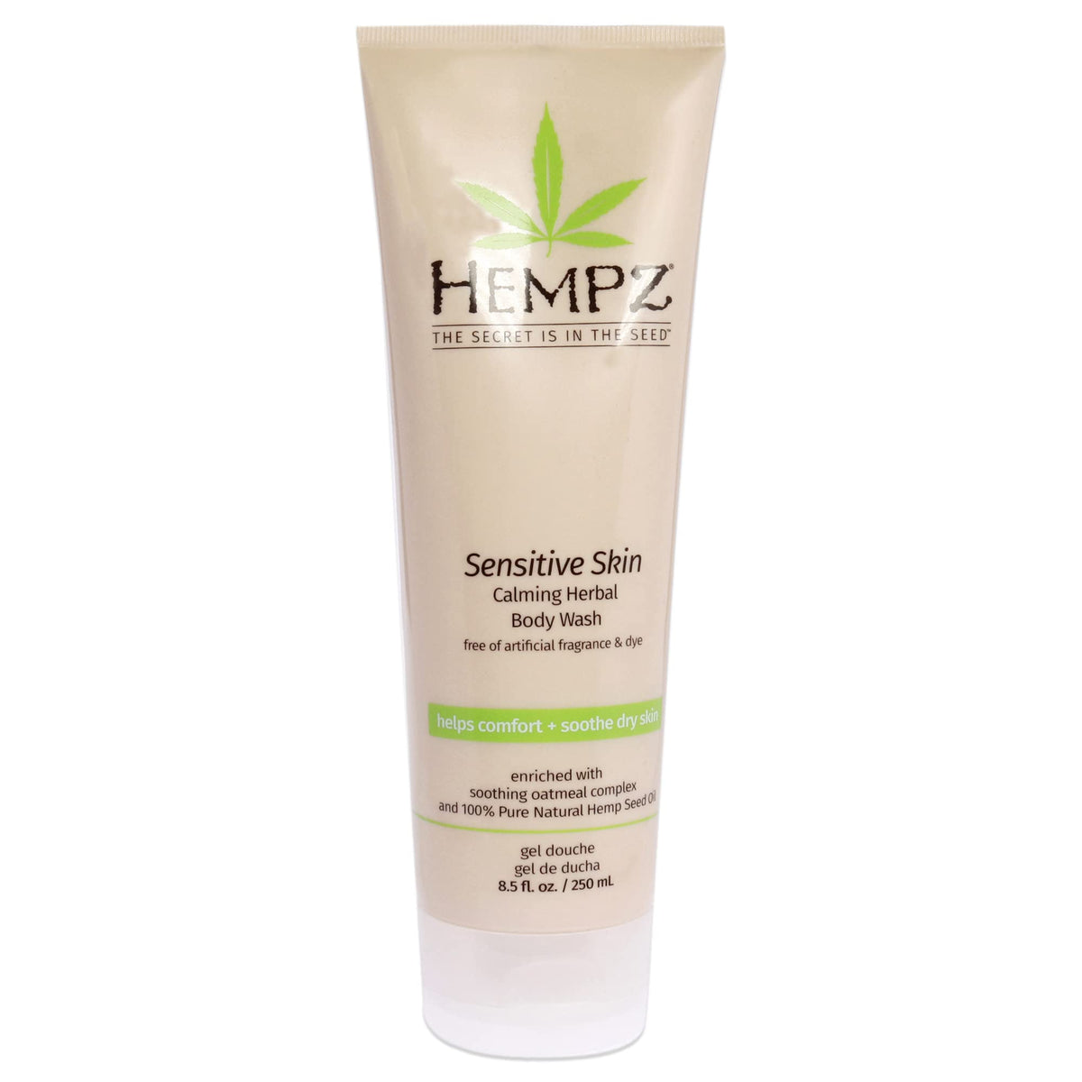 Hempz Sensitive Skin Herbal Body Wash, Off White, 8.5 Fl Oz