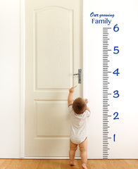 Giant Vinyl Growth Chart Kit | Kids DIY Height Wall Ruler Large Measuring Tape Sticker Number Decal Sticker (Dark Blue, 73x23 inches)